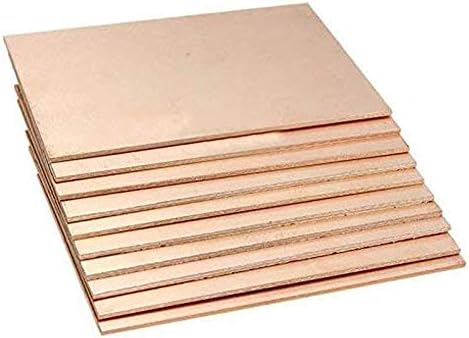 ZeroBegin 99,9% Placa de cobre pura Placa de metal púrpura Diy Placa de metal de alta pureza, para a indústria