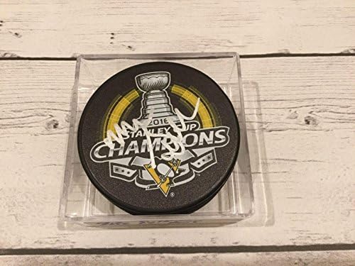 Mike Sullivan assinou Pittsburgh Penguins Stanley Cup Hockey Puck B - Autografado NHL Pucks