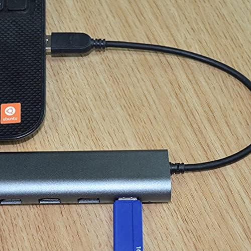 Slsfjlkj 4-porta USB 3.0 Ligante de alumínio Adaptador de alta velocidade multifuncional para laptop