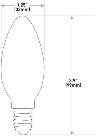 Iluminação Cree B11 Filamento de vidro transparente Candelabra 40W Bulbo LED equivalente, 350 lúmens, diminuição,