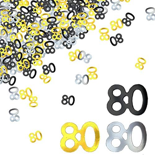 Beadnova 80º aniversário confete de oitenta anos confete de 80 anos confete para decoração de festa de aniversário