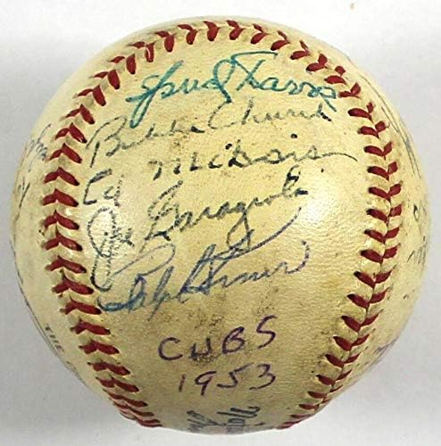 1953 A equipe de Chicago Cubs assinou o National League Giles Baseball com a JSA COA - Bolalls autografados