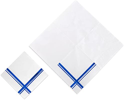 Fanxyware azul escuro em guardanapos de coquetel branco - 100 pacote, 5 x 5, papel de 3 camadas - Nome do estilo: