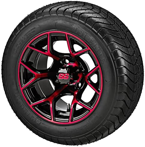RM Cart® Golf Cart Acessórios - 12 Ninja preto/vermelho em 215/50-12 pneus de elite lsi se encaixam