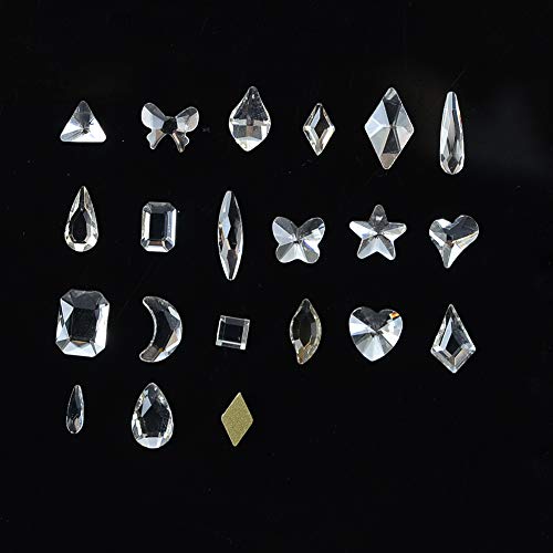 1000pcs de forma misturada de cristal de vidro strassões diamantes cristal de unhas non hotfix lketback
