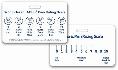 Wong-Baker Faces® Dor Rating Scale Horizontal W/NRS Id Id Card Pocket Reference Guide
