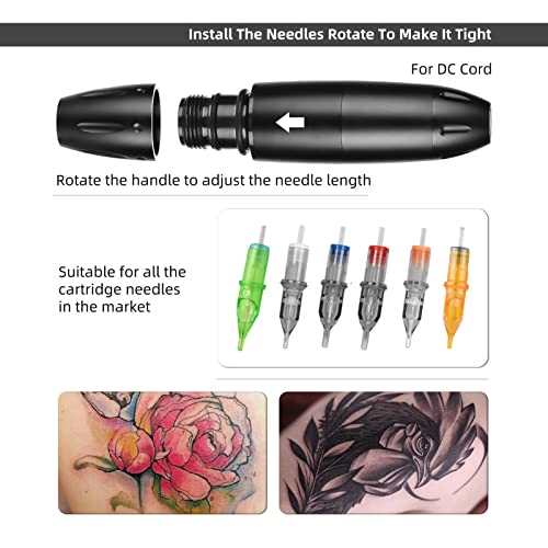 Kit de caneta de máquina de tatuagem rotativa, kit de metralhador de tatuagem de operação estável