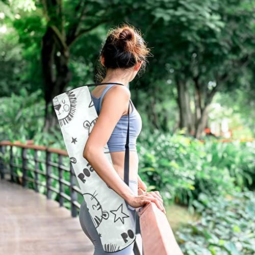 Boa noite Lion Tiger Yoga Mat Bags Full-Zip Yoga Carry Bag for Mulher Men, Exercício de ioga transportadora