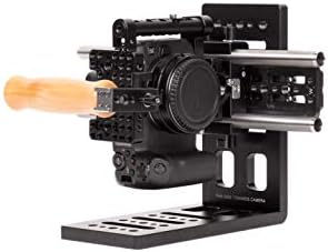 Câmera de madeira mini suporte de câmera vertical, em forma de L com orifícios rosqueados de