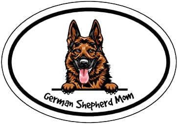 Wickedgoodz oval marrom pastor alemão Mãe Magnet - Dogs de carro magnético de raça de cachorro