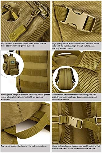 Huntvp 10L/20L Mini Daypack Militar Molle Backpack Rucksack Gear Pack Tactical Pack Bag para caçar camping