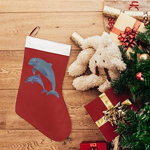 Sea Dolphins1 Christmas Stocking Swost de pelúcia de Natal Ornamento pendurado para a decoração da