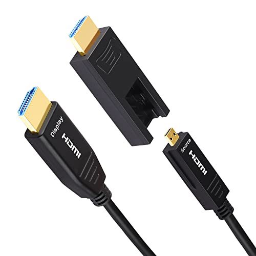 Ibirdie HDMI Cabo de fibra óptica 150 pés com micro HDMI e conector HDMI padrão compatível com o GoPro Hero 7