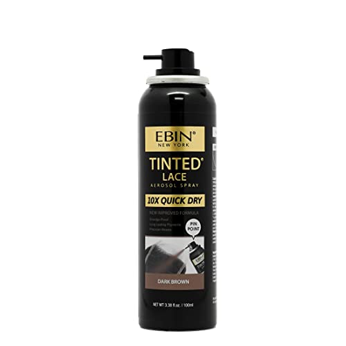 Ebin New York 10x Spray de renda rapidamente seco seco, 3,38 onças/ 100ml - marrom escuro | Rápido seco,
