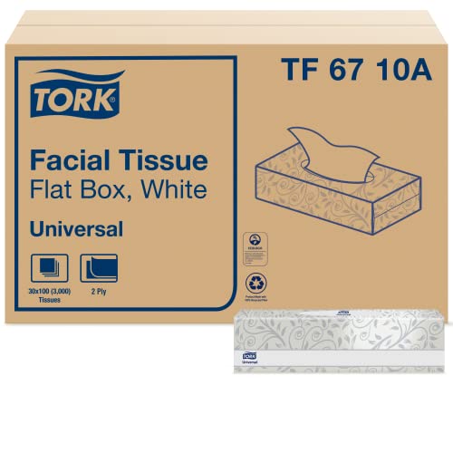 Tork Universal Facial Facial Box White, macio, 2 camadas, 30 x 100 lenços, TF6710A e toalha de mão