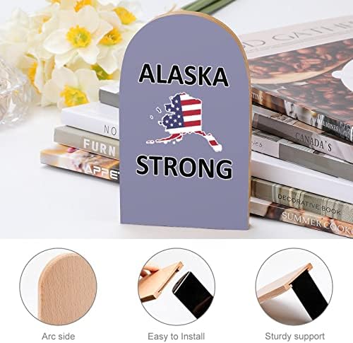 Alaska forte livro fofo Endswooden Bookends Holder for Selves Books Divider Modern Decorative 1 par