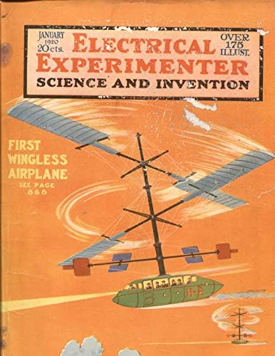 Experimentador elétrico janeiro de 1920-Polpa de avião sem-asa-deus-asa-deus-100 anos de polpa de idade
