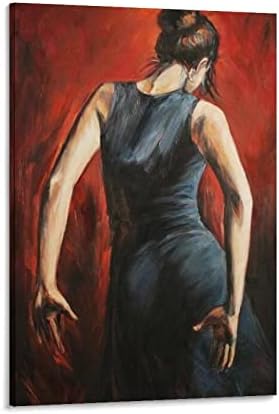 08x12inch Pintura a óleo Cópia Cópia Espanos da dançarina de flamenco Tango Tango Pintura de decoração de