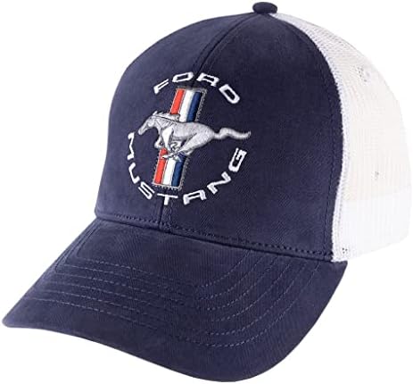 Ford Mustang Men's Tribar escovou o chapéu Snapback, azul, tamanho único