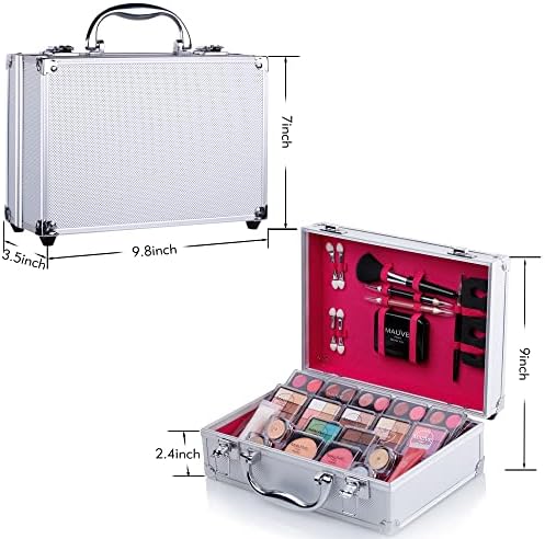 Duer Lika Carry All em um estojo de trem com maquiagem e estojo de kit de maquiagem de alumínio reutilizável