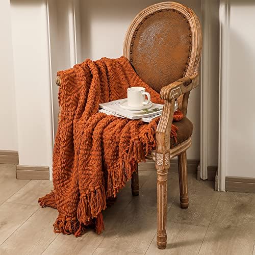 Jooja Throw Plain para um cobertor de malha de sofá, cobertor chenille texturizado para cama cobertor quente
