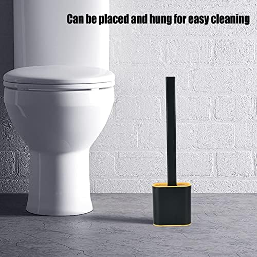 Escova e suporte do vaso sanitário, escova de vaso sanitário flexível montada na parede com base na