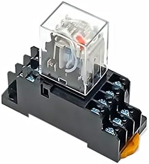 TWRQA 1set Power Relay Bobina Geral DPDT Micro Mini -Relé Eletromagnético Chave com base de soquete LED AC 110/220V