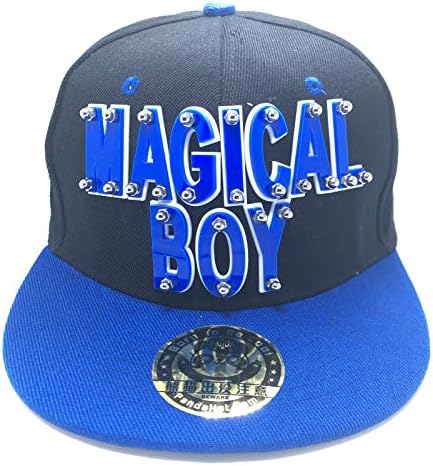 Chapéu de menino mágico de preto com borda azul