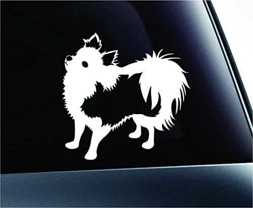 Expressdecor de cabelos compridos chihuahua silhueta símbolo decalque pata impressão cachorro filho