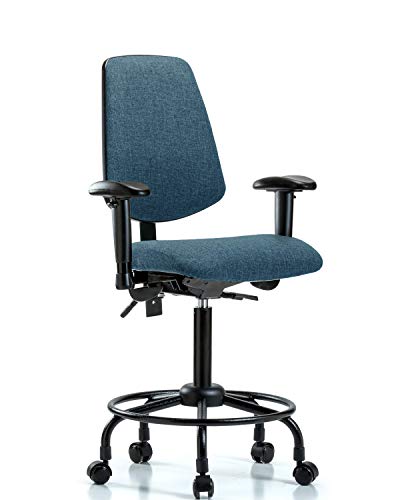 LABTECH ASSENTO LT42391 Cadeira de bancada média, tecido, base de tubo redondo médio -redondo -braços,
