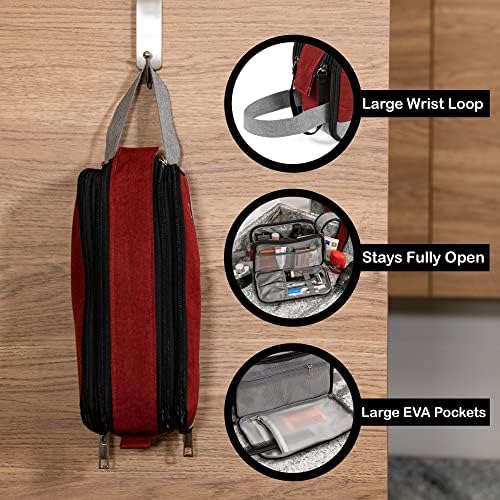 Bolsa de higiene pessoal premium para viagem - kit de dopp versátil e leve para homens com bolsos espaçosos