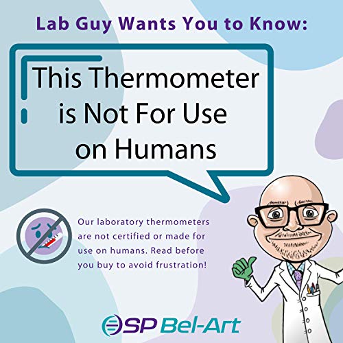 SP BEL-ART, H-B Durac Plus Termômetro de laboratório líquido em vidro de uso geral; -10 a 225c, imersão