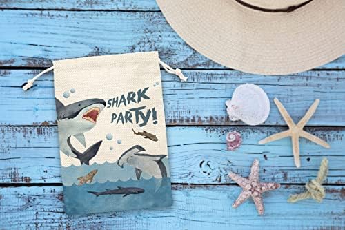 Sacos de festa de aniversário de tubarão, chá de chá de bebê de tubarão presta bolsas, suprimentos para festas,