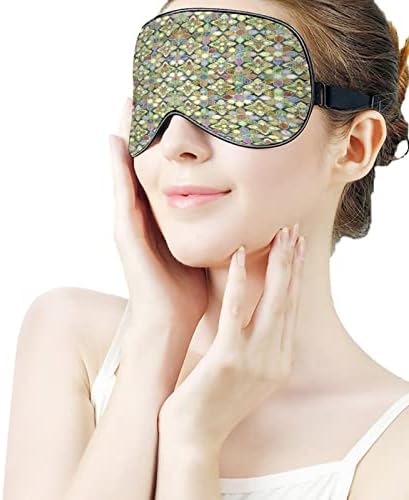 Telhas de mosaico marroquino douradas dormindo cegas máscara de olhos fofos capa engraçada com alça