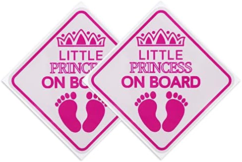 Savita 2pcs adesivo de para -choque de bebê, pequena princesa a bordo sinal de carro de bebê Aviso