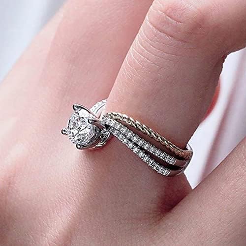 Moda requintada diamantes anel de zircão para mulheres anel de jóias de jóias de jóias de anel de aço inoxidável