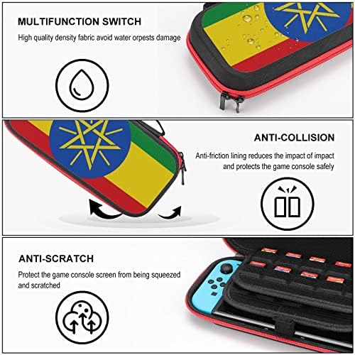 Bandeira da Etiópia Caso de transporte para sacola impressa compatível com a caixa de armazenamento Nintendo