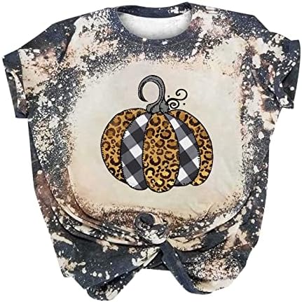 Mulheres 2022 Camisas de Halloween Camisas Casuais Casual Crewneck Tops Tops Blusa de túnica Branqueada