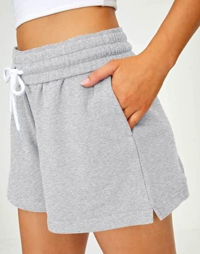 Automot shorts femininos de verão casual lenço elástico confortável de cintura alta com bolsos