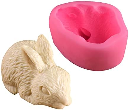 3D Rabbit Silicone Mold Dia da Páscoa Bolo de Bolo de Fondant Bolo Decoração de Cake Decorating, Bakeware