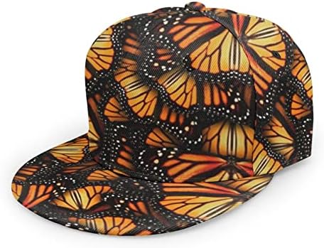 Chapéu de beisebol de aba plana montes de tecido de poliéster de borboletas de borboletas de