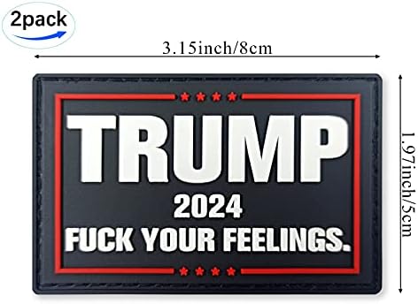JBCD Trump 2024 Sinalizador de bandeira fk seus sentimentos patch tático - gancho de borracha PVC e adesivo
