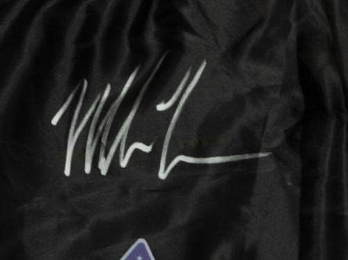 Mike Tyson assinou assinado com troncos olímpicos de boxe preto personalizados JSA ITP - vestes