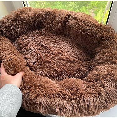 Camas de cachorro de gato redondo estilo de casa 4 - lavável lã quente lã macia almofada de almofada caseira