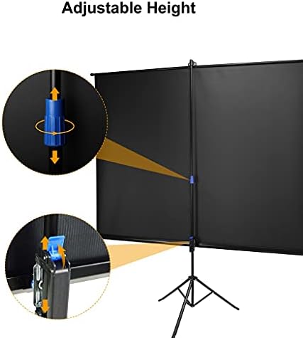 Tela do projetor ZGJHFF 72 100 polegadas Tripod Stand 16: 9 Tela de projeção portátil 4K Tela de filmes