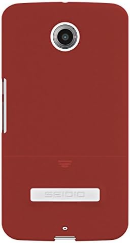 Caso de superfície de Seidio com metal kickstand para Motorola Nexus 6 - Embalagem de varejo - Garnet Red