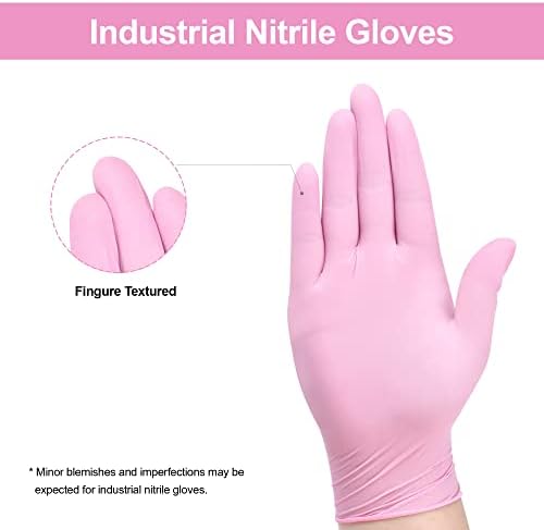 Luvas de nitrila rosa de Gripgrip, 3 milhões, luvas industriais rosa livre de látex descartáveis,