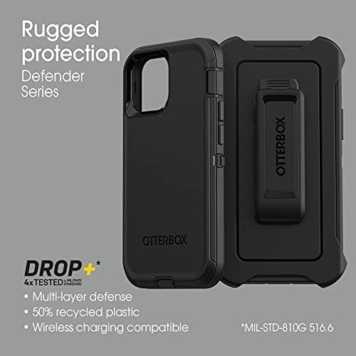 OtterBox iPhone 13 Mini & iPhone 12 Mini Defender Series Case - Black, Rugged e Durável, com Proteção da