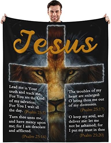 Cobertor de verso da Bíblia SoCofuz, Presentes Cristãos para Mulheres, Coberto de Leão Cobertorado de Oração