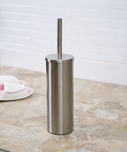 Brush e suporte do banheiro Bino 'Mona' com copo de gotejamento removível, níquel escovado